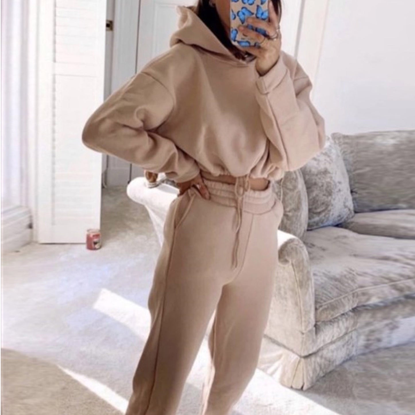 Jogging Suits For Women 2 Piece Sweatsuits Tracksuits Sexy Long Sleeve Hoodie Casual Sportswear