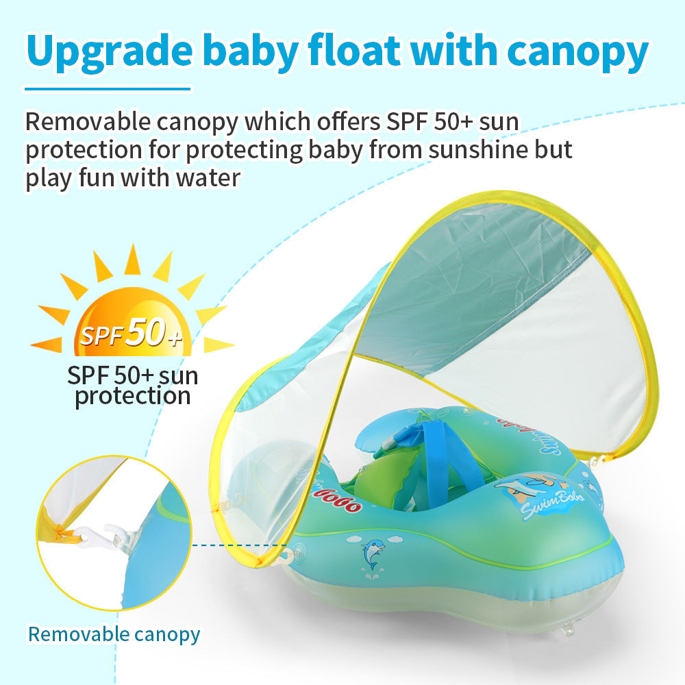 Baby Swimming Float With Canopy Inflatable Infant Floating Ring