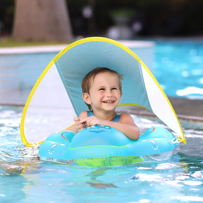 Baby Swimming Float With Canopy Inflatable Infant Floating Ring