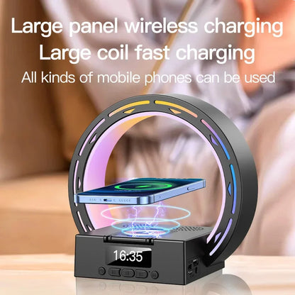 Wireless Bluetooth Speaker Charging Pad Lamp Alarm Clock Wake-Up Light