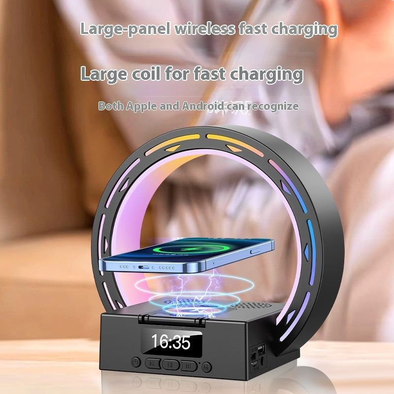 Wireless Bluetooth Speaker Charging Pad Lamp Alarm Clock Wake-Up Light