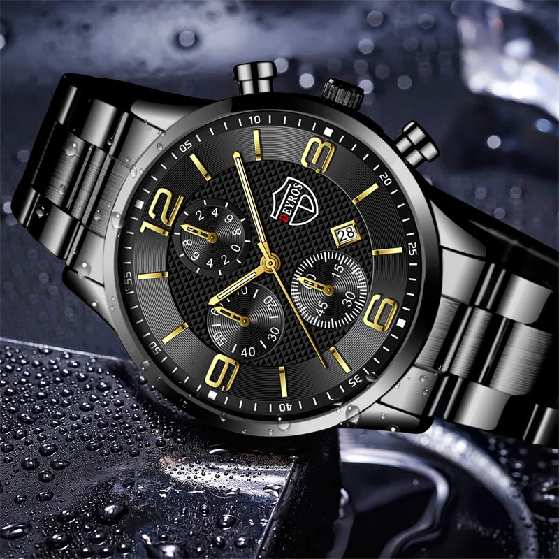 Fashion Mens Watches Luxury Stainless Steel