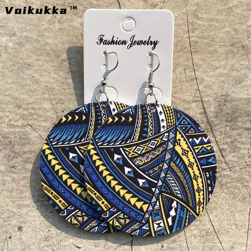 Voikukka Jewelry 6 CM Circle Hawaii Polynesian Pattern Bohemian Both Sides Printing