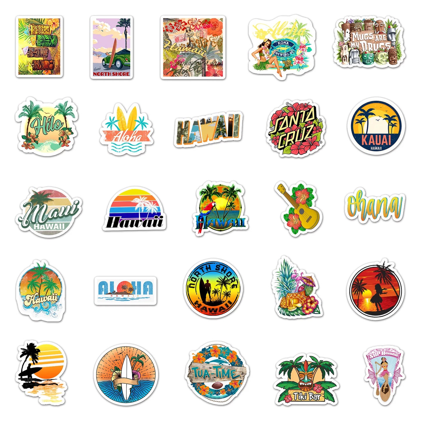 Outdoor Hawaii Surfing Stickers