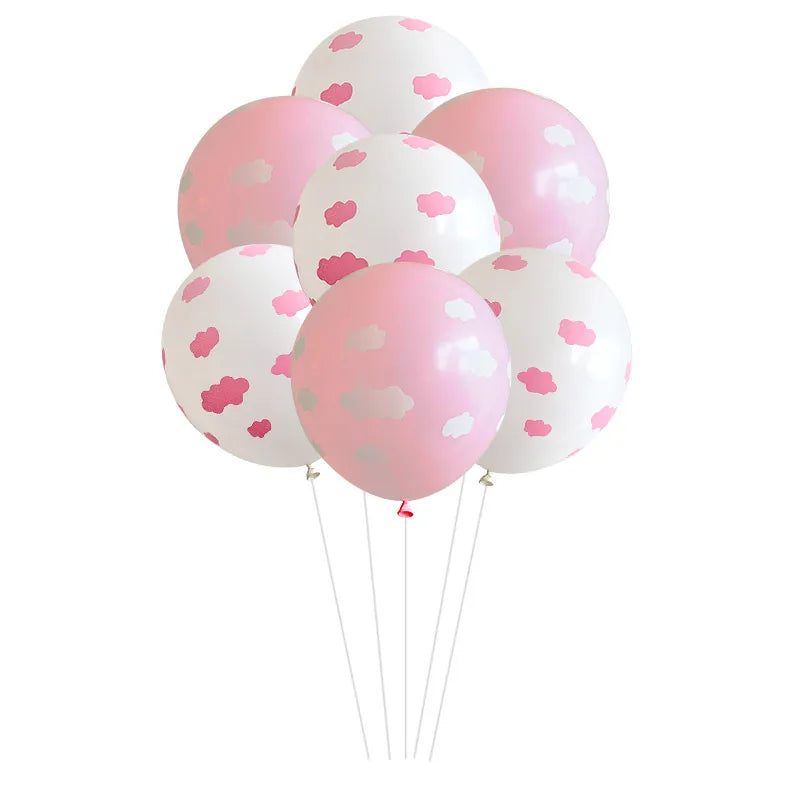 Blue White Cloud Balloons Birthday Party Supplies Air Globo's