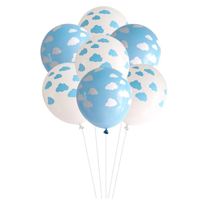 Blue White Cloud Balloons Birthday Party Supplies Air Globo's