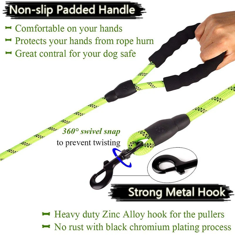 Strong Dog Leashes Reflective Durable Dog