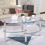 Living Room Clear Black Modern Coffee Table