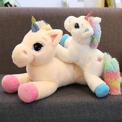 Large Cute Cartoon Unicorn Plush Toys Stuffed Animal Horse Pillow