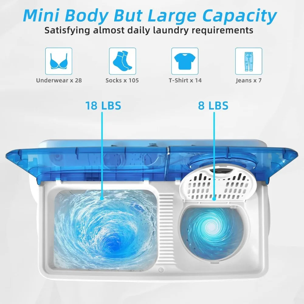 Portable Washing Machine, 2 in 1 Washer and Spinner