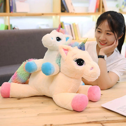 Large Cute Cartoon Unicorn Plush Toys Stuffed Animal Horse Pillow