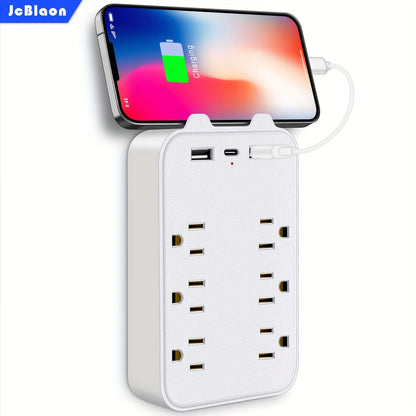 USB Wall Charger, Surge Protector, 6 Outlet Extender with 3 USB Ports(1 USB C)