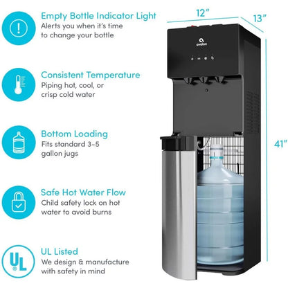 Water Cooler Dispenser, 3- or 5-gallon bottle