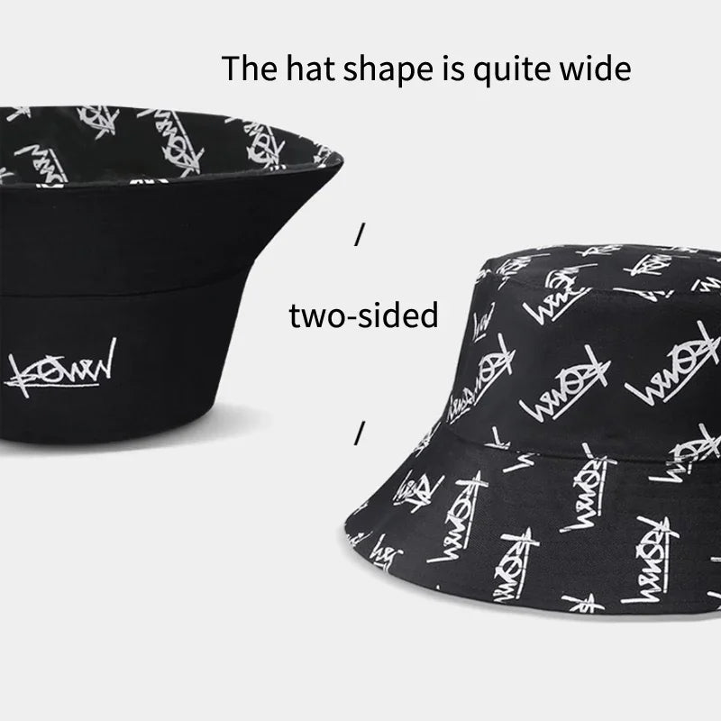 Summer Big Head Letter Bucket Hat