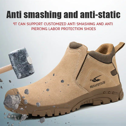 Anti-smash Anti-stab Safety Shoes for Men Construction Welding Work Shoes Wear-resistant Indestructible Shoes Outdoor Work Shoes