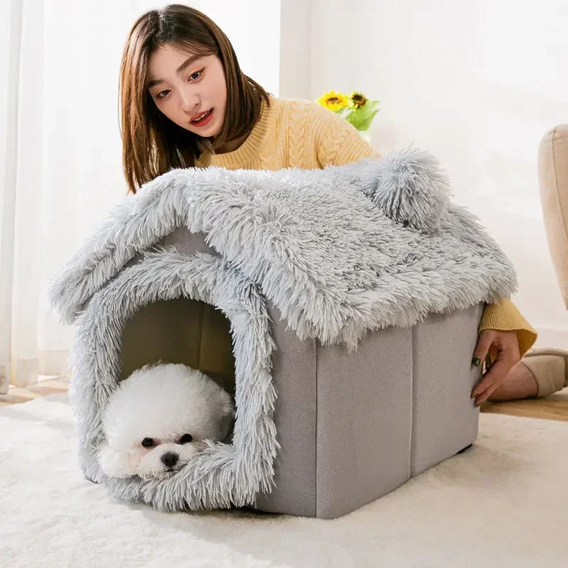 Foldable Dog House Kennel Bed Mat For Small Medium Dogs Cats