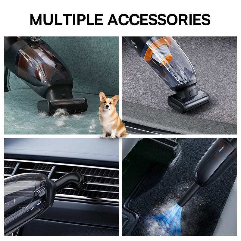 Cordless Portable Auto Vehicle Vacuum With LED Light