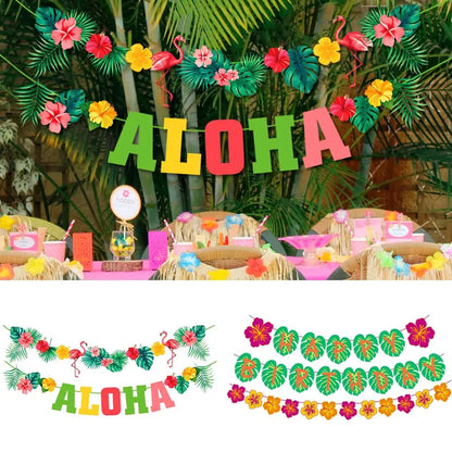 DIY Hawaiian Party Decoration Hawaii Summer Tropical Party Supplies Flamingo Decor Luau Wedding Birthday Party Accessories Aloha