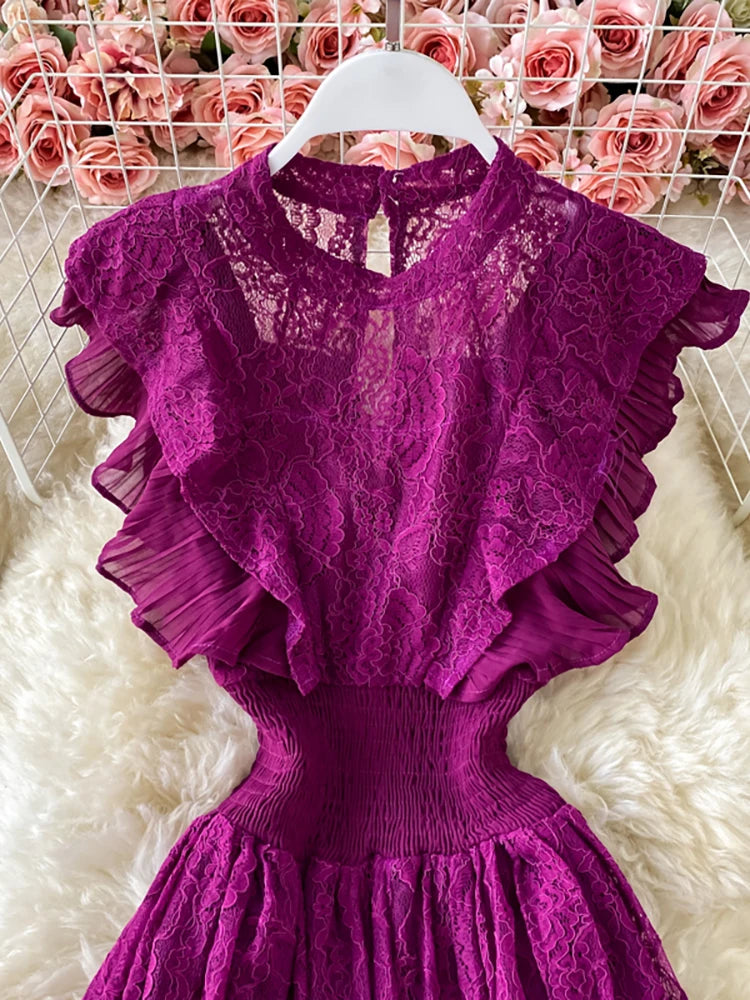 Vintage Purple/Green/Red Lace