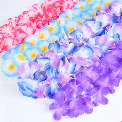 5/10Pc Hawaii Party Leis Flower Wreath Garland Hawaiian Necklace Hawai Floral Wedding Birthday Party Supplies Garland Decoration