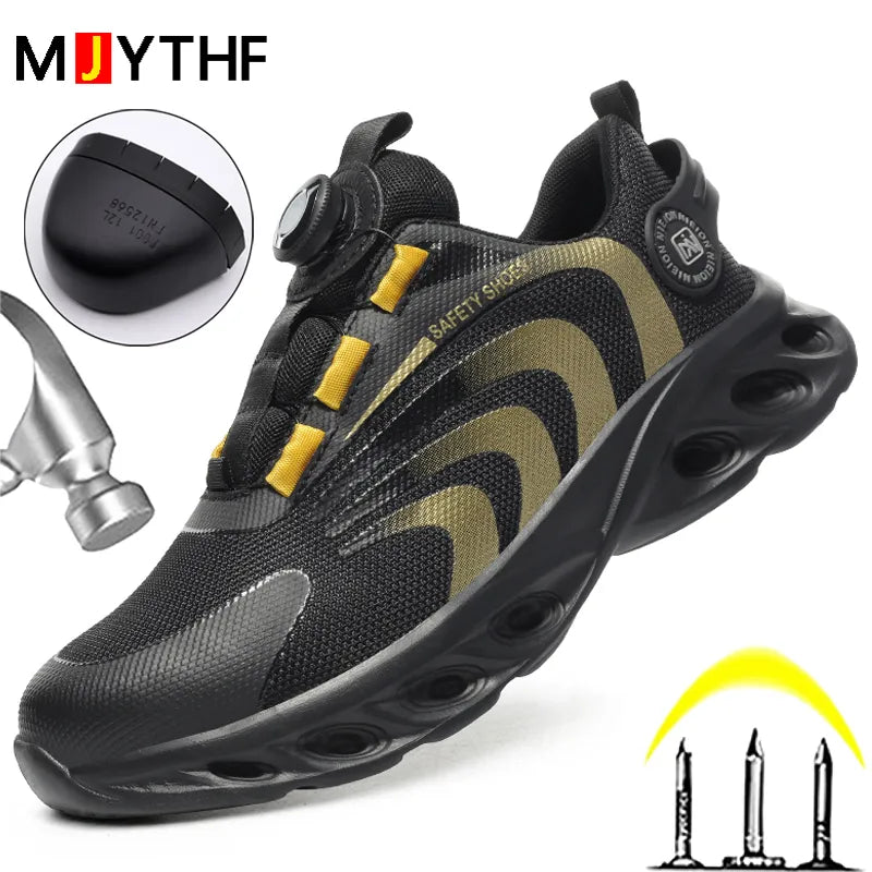 Rotary Buckle Work Sneakers Protective Shoes Lightweight Safety Shoes