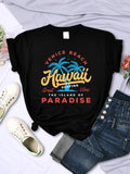 Hawaii Surfing Venice Beach The Island Of Paradise Women Tshirt Personality Trend Clothing Casual All-math Female Short Sleeve