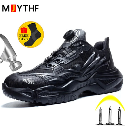 High-quality Safety Shoes Men Steel Wire Rotary Buckle Work Sneakers