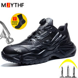 High-quality Safety Shoes Men Steel Wire Rotary Buckle Work Sneakers