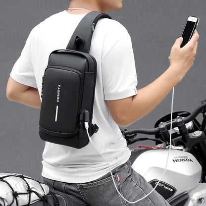 Men's Multifunction Anti-theft USB Shoulder Bag