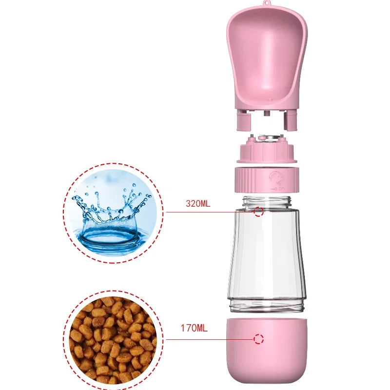 2 In 1 Portable Dog Water Bottle Dispenser