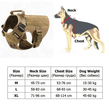 Military Tactical Dog Harness German Shepherd Pet