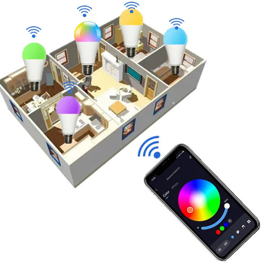 E27 Bulb Wireless Bluetooth 4.0 Smart APP Control Dimmable 15W E27 RGB+CW+WW LED