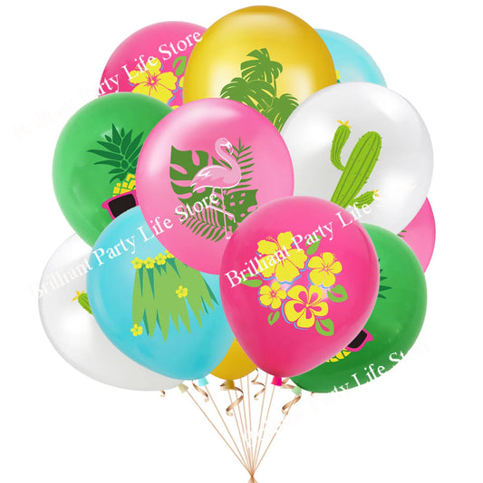 12inch Lots Summer Party Balloons Hawaii Flamingo Balloons Tropical Beach Party Supplies Hawaii Birthday Party Decorations