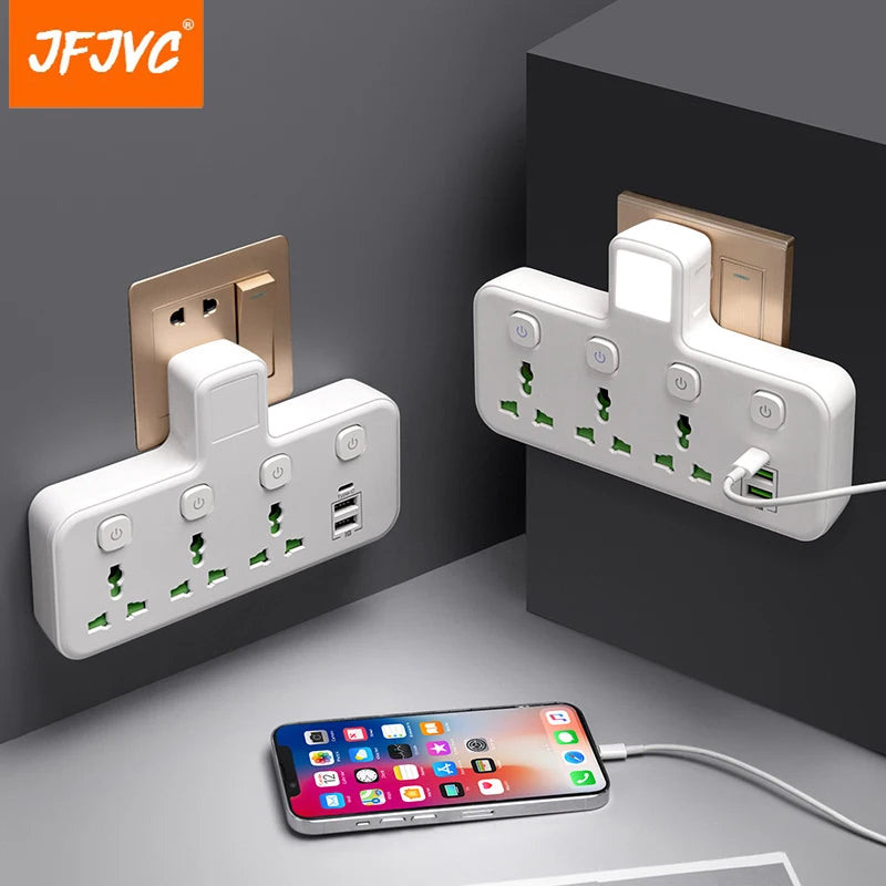 Eu Us Uk Au Plug Ac Outlet Power Strip Multiprise Wall Socket Universal Network Filter with Usb Cherger Separate Switch Adapter