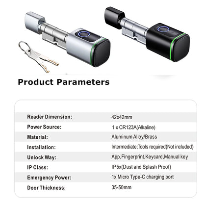 Smart Electronic Door Lock with DIY Cylinder Core