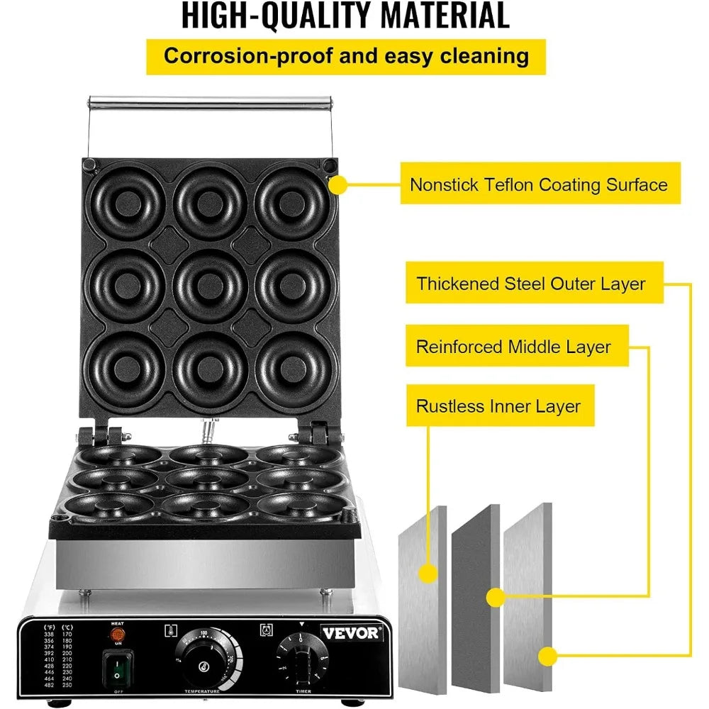 Electric Donut Maker, 9 Holes Commercial