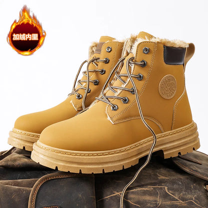 Shoes Men's Boots Martens Leather Winter Warm Shoes Cool Motorcycle Men Ankle Boots Autumn Oxfords Casual Shoes Men Zapatillas