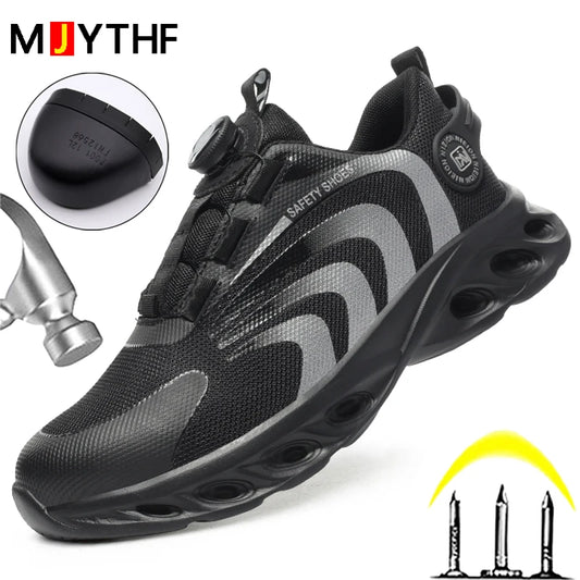 Rotary Buckle Work Sneakers Protective Shoes Lightweight Safety Shoes