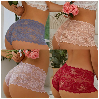 3Pcs/Set Women Fashion Floral Lace Underwear S-XL Girls Panty Intimates