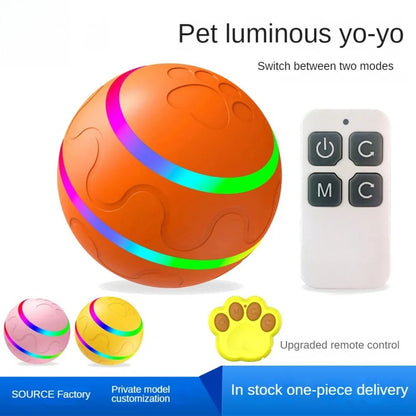 SMART interactive pet ball remote control flashing rolling jumping rotating toy ball for aggressive chewers