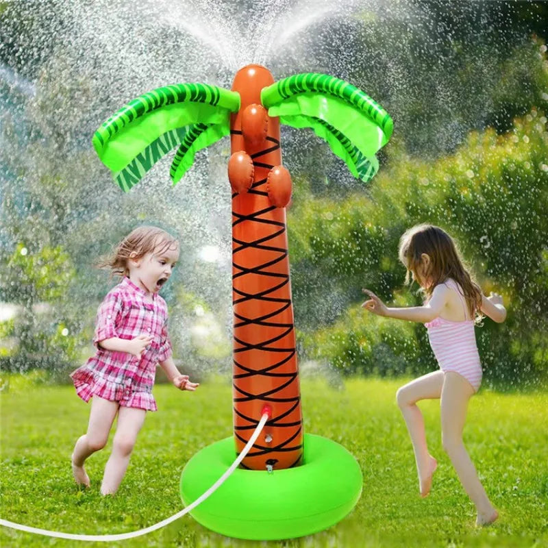 Hawaii Theme Giant Inflatable Coconut Palm Tree Water Spray Summer Beach Hawaiian Aloha Luau Birthday Party Decor Kids Gift Toys