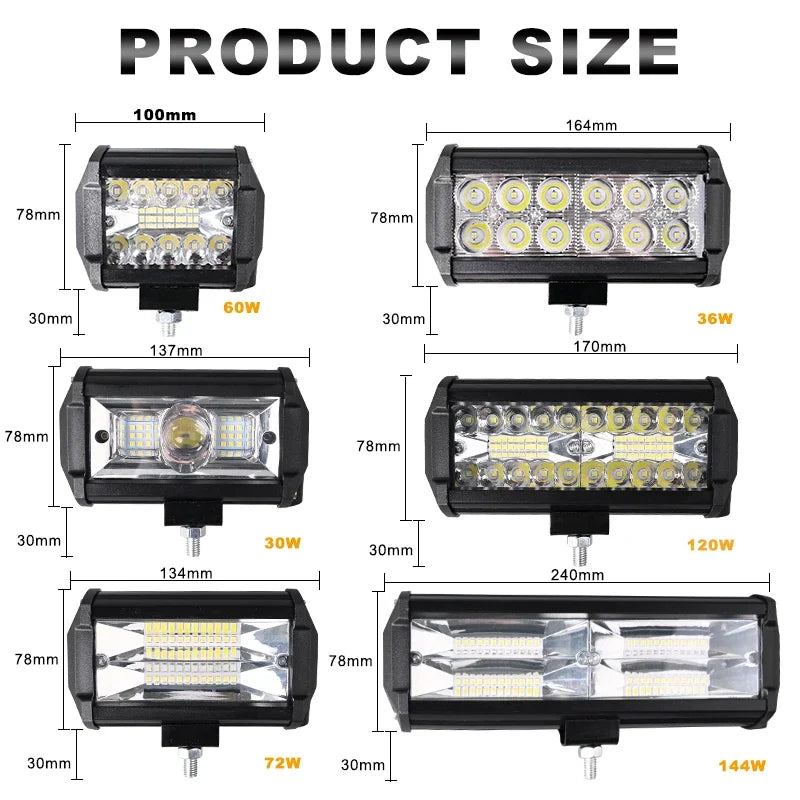 Tractor Boat Trucks Excavator Light Bar 12V 24V