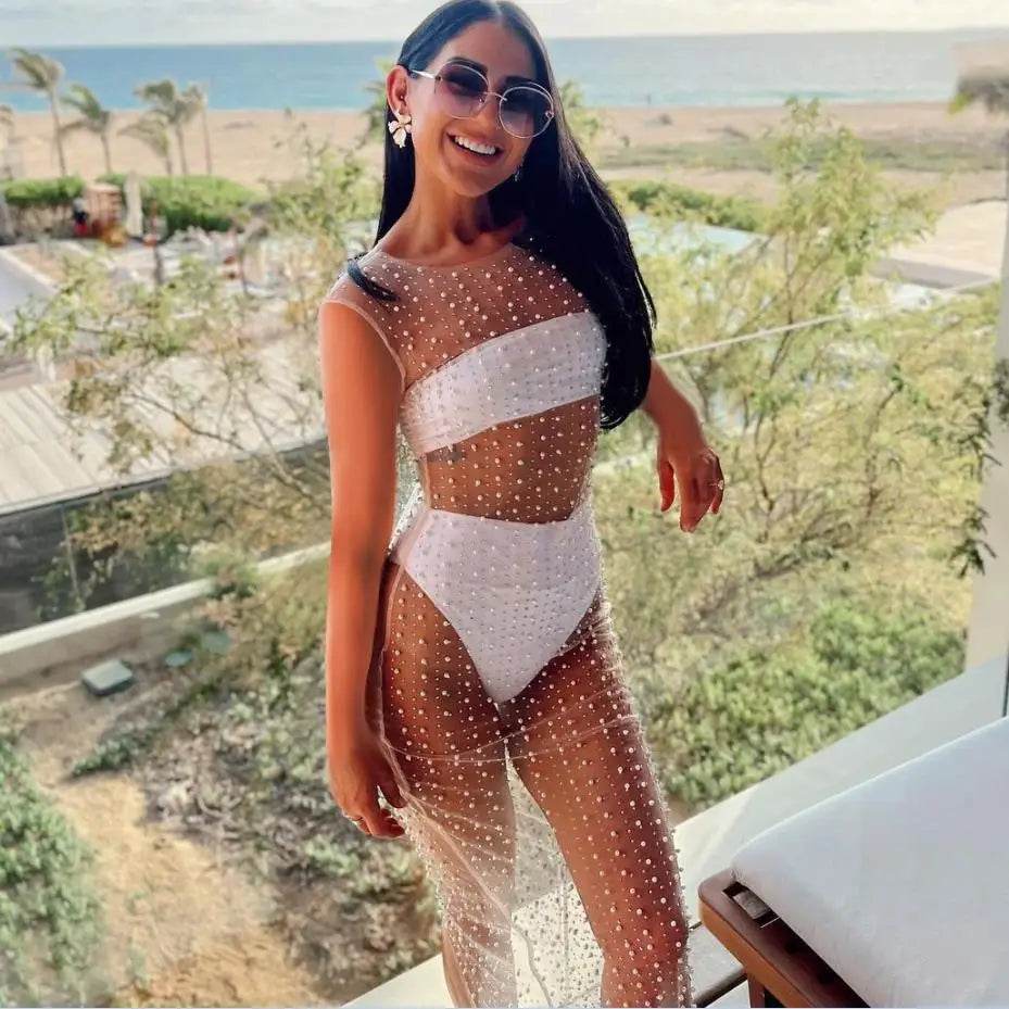 See Through Mesh Sheer Pool Party Dresses