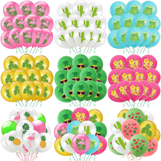 12inch Lots Summer Party Balloons Hawaii Flamingo Balloons Tropical Beach Party Supplies Hawaii Birthday Party Decorations