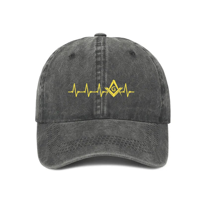 Summer Cap Sun Visor EKG Heartbeat Masonic Hip Hop Caps Freemason Gold Square Compass Cowboy Hat Peaked Hats