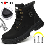 MJYTHF Men Protective Boots Steel Toe Shoes