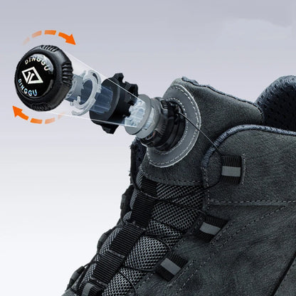 Rotating Buttons Work Boots Men Steel Toe Shoes Safety Boots Puncture-Proof Protective Shoes Waterproof Indestructible Shoes New