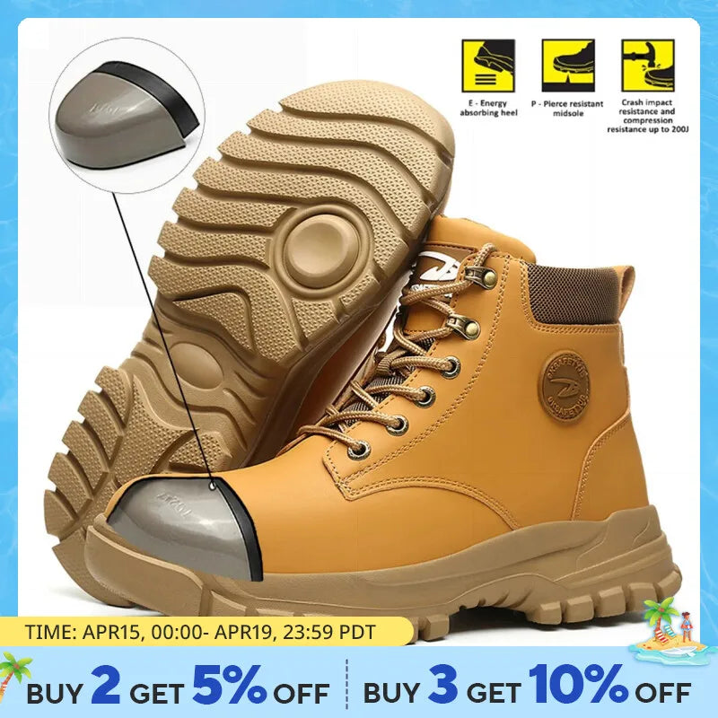 Waterproof Men's Safety Work Boots Steel Toe