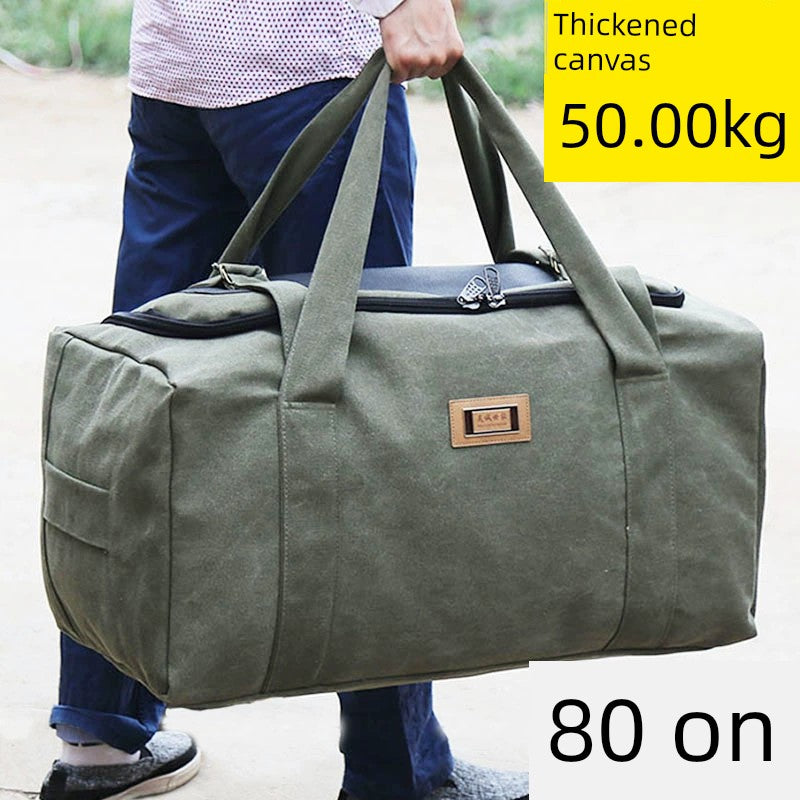 Thickened Canvas Men's and Women's Oversized Moving Quilt Luggage Bag