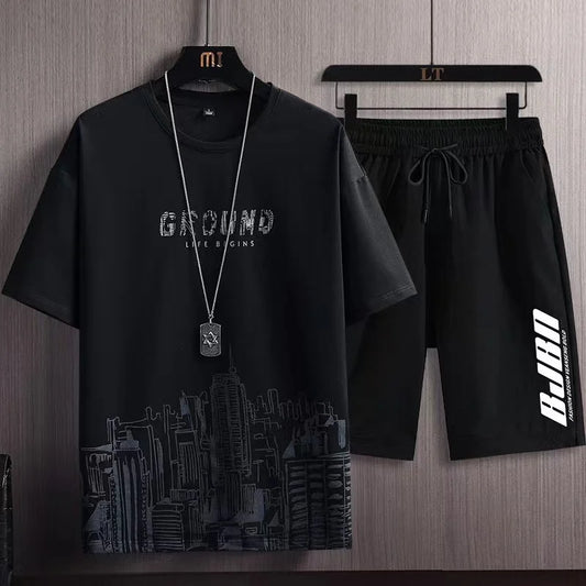 Summer Men's Tracksuit 2 Piece Set Fashion Clothing